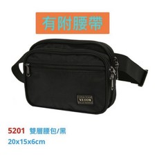 YESON 台灣製 多功能包 可手拿、側背、腰掛, 黑5201, 1個