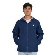 Spyder 패커블 남성용 레인 재킷 - 후드가 있는 방수 윈드브레이커 경량 우비 슬리커 여행 골프 낚시 레드 L 167526