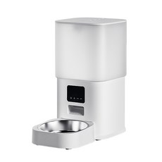 WANTEC 視訊款 自動餵食器 6L 大容量, 單碗白色, 1個