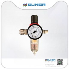 升加自控 AFR2000 兩點式組合(調壓過濾) / 空壓機油水分離器，氣壓穩定，高效過濾，工業級耐用, 02(1/4") 手滑洩壓閥, 02(1/4") 手滑洩壓閥
