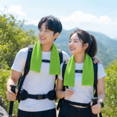 스포츠 아이스 냉감 쿨 타올, 3개, 그린