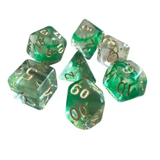 더블 컬러 다면체 게임 위 RPG 던전 및 DND D20 D12 D10 D8 D6 D4 테이블 게임용 7 개, style2-green