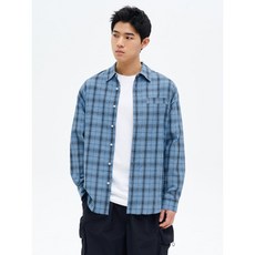 에잇세컨즈 8SECONDS 시어 체크 오버핏 셔츠 블루 265364BY2P 141763