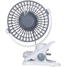 6吋嬰兒車風扇夾式兩用風扇，USB供電兩檔調節，寶寶外出必備涼風神器, 灰色, 1個