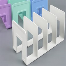 호원 책꽂이 심플 컬러 4칸 책지지대, 화이트그레이