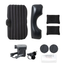 車用充氣床墊組含電動充氣筒 汽車後座露營睡墊 舒適旅行必備, 灰色