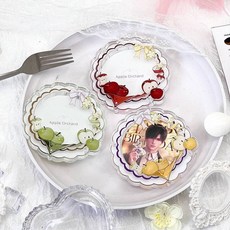 台灣爆款 谷美 亞克力 展示架 相框 卡套 亞克力紅果野頌吧唧磚桌面谷美展示架收納盒二次元動漫擺件, 1個, 红果野颂-红色,仿柯印刷-细腻无噪点（适用58mm）