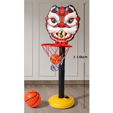 유아용 농구대 높이 조절 가능한 어린이 농구대 야외용 높이 조절 어린이 장난감 농구대, 사자춤 공 1개