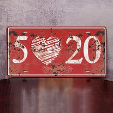 차량 번호판 빈티지 외국차 플레이트 펍 장식 소품 카페, 1개, 스카이블루