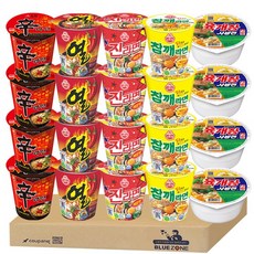 블루존 소컵라면 5종 세트A (신라면4 열4 진4 육개장사발4 참깨4), 1개