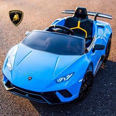 람보르기니 정품 인증 어린이 전기 자동차 아기 2인승 붕붕카 선물 유아 4륜 전동차 조카 푸쉬카, 람보르기니정품/4륜구동+리튬배터리+스윙+가죽시트, 블루 / 폭발방지소프트휠