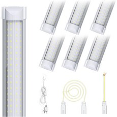 fmwkrj 2FT 2팩 LED 상점 조명 30W 4000LM 6000K 작업대 튜브 차고 캐비닛 방 창고 옷장 헛간용 T8 연결 천장 기구, 4FT-6Pack