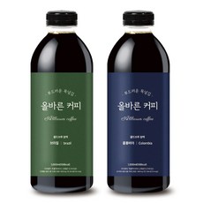 부드러운 2 000ml 콜드브루 올바른 기준 더치커피 원액 올바른커피 1+1 대용량, 1L, 1개입