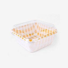 더팩컴퍼니 F-4 정사각 체크도시락 노랑, 1개입, 100개