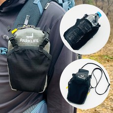 파크라이프 3 in 1 등산 배낭 보조 파우치 스마트폰 배낭물병 파우치, 연그레이