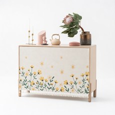 꽃무늬 공간 가림막커튼 린넨 70cm 바란스