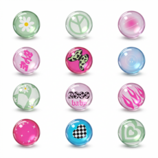 냉장고 자석 크리스탈 유리 투명 아크릴 그림 인테리어 마그넷 tooliva, 세트5