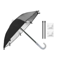 투케바이크 오토바이 자전거 햇빛가리개 미니우산 + 케이블타이 2p+ 양면테이프마운트 2p, 블랙