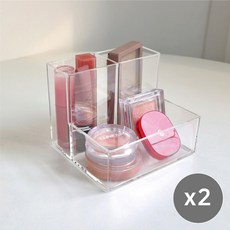 케이트가든 투명 아크릴 정리함 화장대 정리, 브러쉬꽂이, 2p