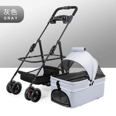 저상형개모차 접이식 저상형 개유모차 강아지유모차, F. 원터치 폴딩 그레이 40kg이하