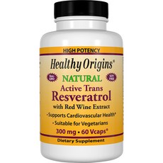 Healthy Origins 白藜蘆醇素食膠囊 300mg, 1個, 60粒