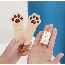 묘견인생 화장실 변기 커버 손잡이 위생 홀더 클립, 브라운 2개