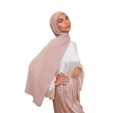 VOILE CHIC 여성용 프리미엄 시폰 히잡 스카프 - 미끄럼 방지 이슬람 헤드 랩 히잡 모카 브라운 버건디 블랙 3개입 141763, 핑크 토프