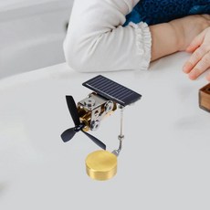 팬 모델 황동 태양열 자동차 대시보드 장식품 차량 내부용 인터랙티브 과학 교육, 기본, 1개