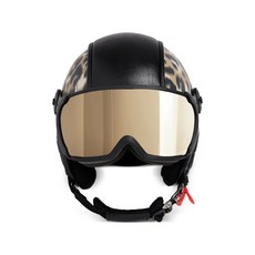 퓨잘프 페이스 헤드 레오파드 프린트 스키 헬멧