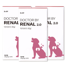 닥터바이 레날 강아지 신장 영양제 방광 배뇨 요로 건강 도움, 3세트, 30회분