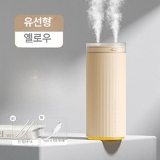 픽온 탁상용가습기 미니 무선 유선 USB 충전식 휴대용 사무실 책상용 차량용 가정용, 옐로우(유선), 기본 모델명/품번