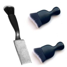 Smeyta 자동차 클린용 더블 헤드 브러시 2개 내부 디테일링을 위한 자동차 브러시 자동차 디테일링 브러시 외부 부드러운 자동차 디테일링 브러시(더블 헤드-블랙 2팩), 블랙&화이트-3개, 1개