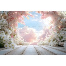 화이트 핑크 배경 커튼 꽃 장식 천 웨딩 생일 사진 소품, 6. X02759