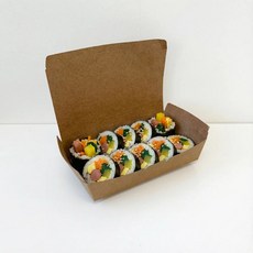 팩맨 크라프트 일회용 종이도시락 100매 버거 김밥 떡 포장용기 165x90x40, 1개