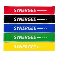 Synergee 미니 밴드 저항 밴드 루프 운동 밴드 5개 세트, a) Multicolor 5 Pack