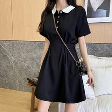 여성 여름 반팔 카라원피스 하객룩 시원한 착용감 스타일 패션 캐주얼 드레스 트렌디한 디자인