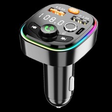 차량용 블루투스 시거잭 리시버 플레이어 무선 충전기 FM 송신기 핸즈프리 기능 USB 플래시 드라이브 연결 편리한 오디오스마트한 자동차용 카팩 고속충전 가능, C_화려한 음질+PD 충전+칠색 조명, 1개