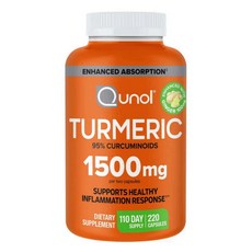 퀴놀 Qunol 퀴놀 강황 터메릭 1500mg 180정 x2통 +80정 추가 총440정, 1개, 220정