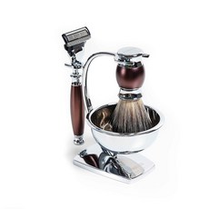 FREED 五刀式刮鬍刀天行者禮盒五件組 多色可選 刻字 男友禮物, 1個, 馬鞍棕,不需要刻字