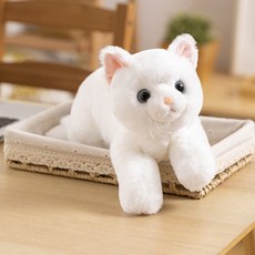 小貓咪毛絨玩具沙發汽車公仔可愛貓陪伴抱枕, 白色,50cm