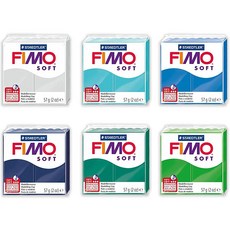 FIMO Staedtler 소프트 폴리머 오븐 모델링 클레이 - 쿨 톤 6개 세트 253735 8492788975