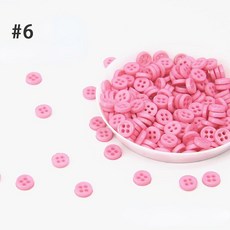 미니 수지 2 바느질 DIY 작은 장식 의류 공예 인형 구멍 50 버튼 6MM 스크랩북용, 01 100pcs, 6, 1개