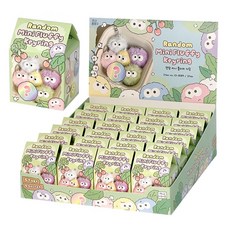 랜덤 미니 플러피 키링 24개(박스) 키홀더 핸드폰 줄 차 가방 장식 열쇠 고리 단체선물