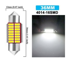 인테리어 페스툰 번호판 흰색 램프 시그널 7000K 1/4/10 31mm 41mm 36mm 자동차 C5W 트렁크 문짝 39mm 4014SMD 캔버스 돔 LED 전구 조명 12V, Festoon-36mm, 1 PCS