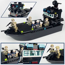 해안경비대/토마호크 선박 모형 조립블록(경찰 인형 포함), 고래 캐리어 패키지C 가방