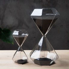 北歐風沙漏計時器 現代簡約辦公室裝飾擺件, 套裝A（小號黑色+大號黑色）