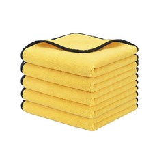 아호메오네 초극세사 차량용 세차 타월 세척이 편리하다 차량용품, 노란색30cm*60cm, 5개