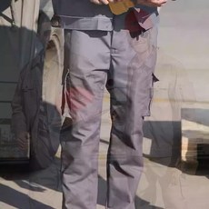 工作服長袖套裝 耐磨工裝 上衣+褲子 春秋男女款, 1個, 中灰色工作服下裝（1%的人選擇）,185/XXXL, 中灰色