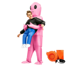 더루비샵 에어슈트 할로윈 코스프레의상 공룡풍선옷, 1개, L(키150-190) 납치외계인핑크 에어슈트