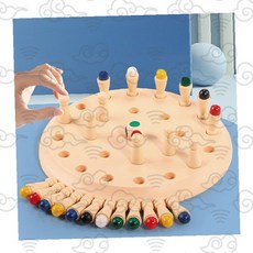 아동 두뇌 발달 기억력 훈련 나무 보드 게임 색상 매칭 퍼즐 교구 집중력 향상, 1개, 메로리체스게임